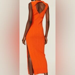 Aknvas Vibrant Orange Backless Dress